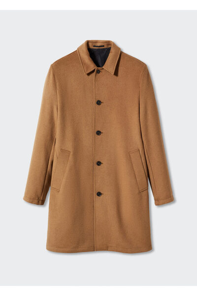MANGO Man Koyu Camel Erkek Yetişkin Palto  47030027
