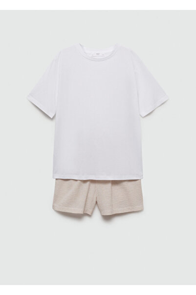 MANGO Woman BEIGE Damen-Pyjamahose 77080620