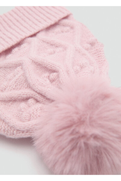 MANGO Soluk Pembe Kız Bebek Şapka 77046003
