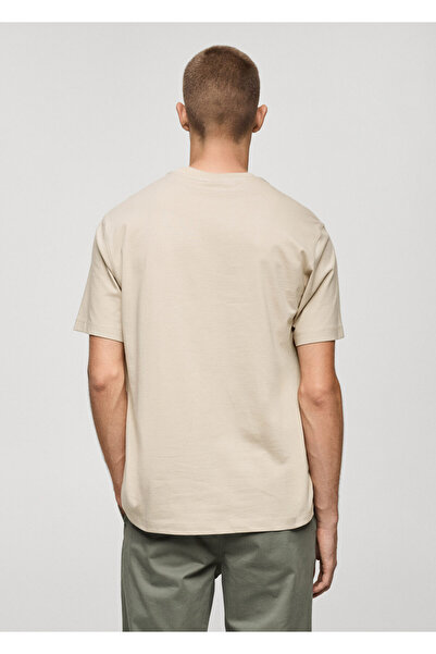 MANGO BEIGE Erkek T-Shirt 77005152