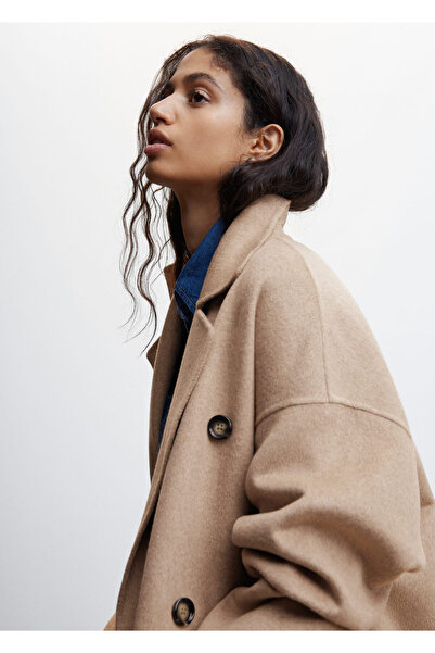 MANGO Woman Köstebek Grisi Kadın Yetişkin Palto 47040059