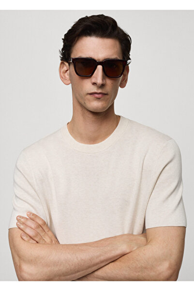 MANGO Ανδρικό T-Shirt Sand 77180583