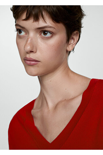 MANGO Kırmızı Kadın Kazak 77054021