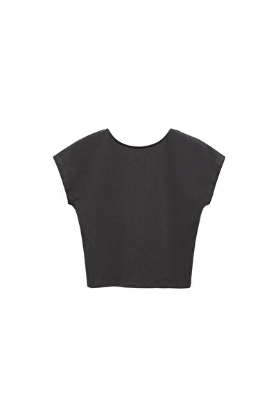 MANGO Γκρι γυναικείο μπλουζάκι 77062535