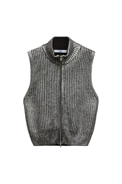 MANGO Silver Women's Vest 77069406