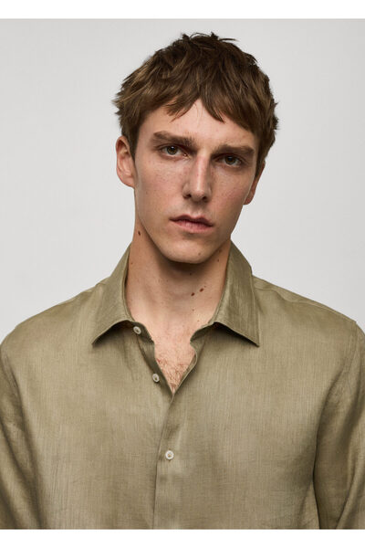 MANGO Khaki Men's Shirt 77120580