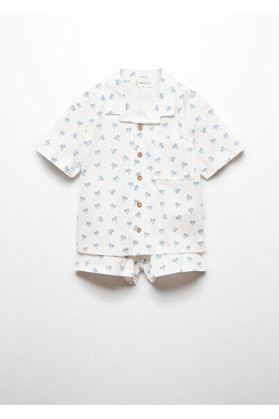 MANGO Kirik Beyaz Erkek Bebek Pijama Altı 67056742