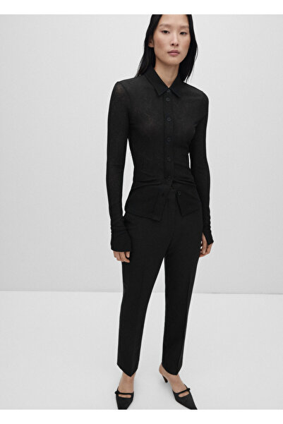 MANGO Woman Yünlü takım elbise pantolonu