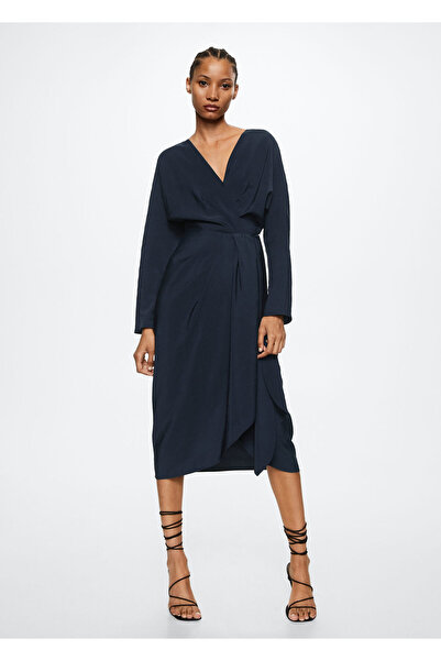 MANGO Woman Navy Blue Women's Dress37025820