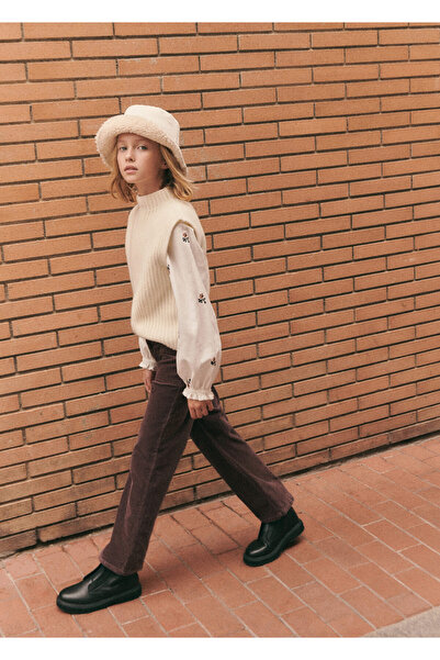 MANGO Koyu Kızıl Kız Çocuk Pantolon 77087918