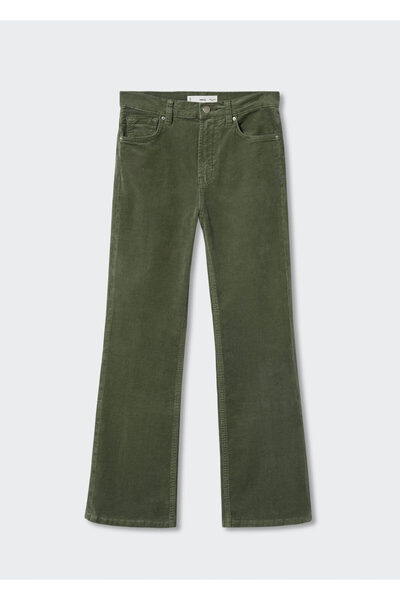 MANGO Woman Yeşil Kadın Pantolon  37008255