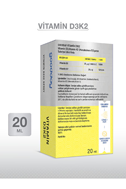 goodday VİTAMİN D3K2 20 ML TAKVİYE EDİCİ GIDA