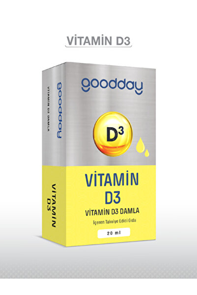 goodday Vitamin D3 Bitkisel Besin Takviyesi 400 Damla 1000ıu Soğuk Sıkım Zeytin Yağı