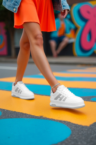 DARK SEER DS Sage Beyaz Gri Kadın Sneaker