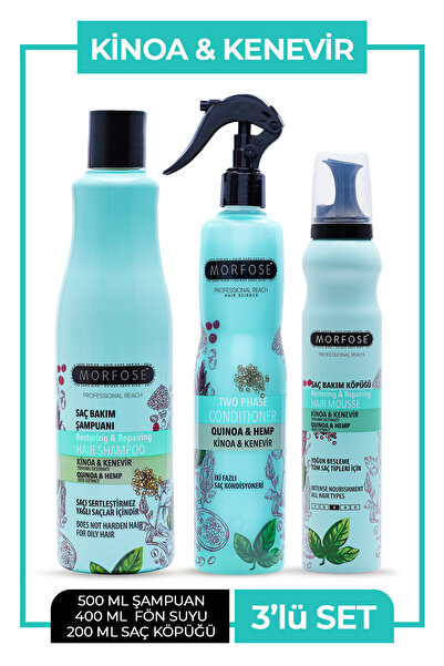 Morfose Kinoa saç bakım seti saç şampuanı&saç köpüğü&fön suyu