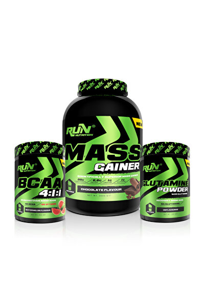 Run Nutrition Kilo Alımı, Hacim Artışı Ve Enerji Paketi 2 (MASS GAİNER 3KG,GL...
