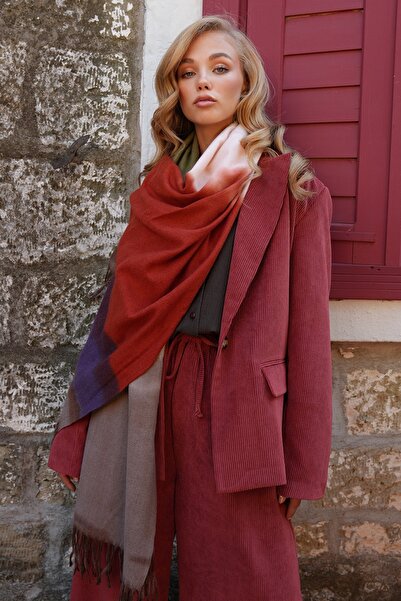 Trend Alaçatı Stili Women's Mix Color Gradient Long Winter Shawl Alc-X14576
