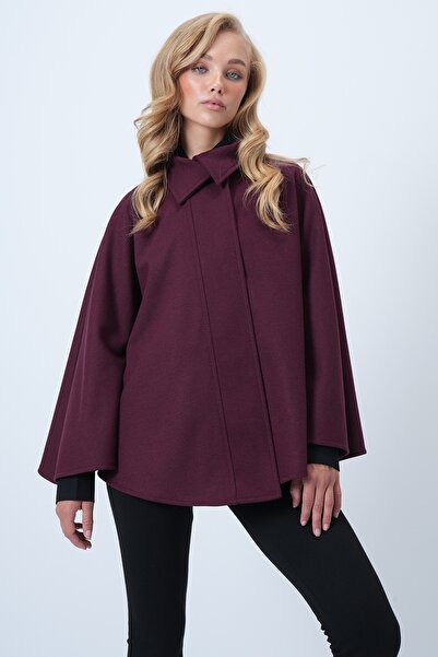 Trend Alaçatı Stili Jachetă cașmir cu pelerina ascunsă pentru femei ALC-X14590