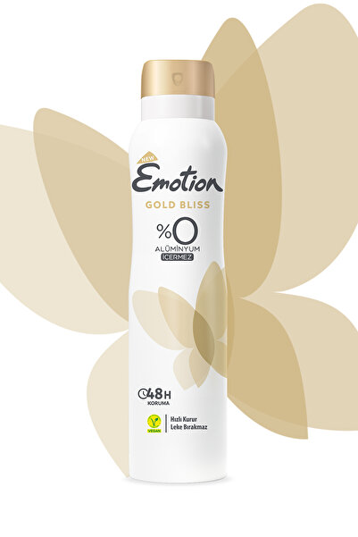 Emotion Gold Bliss Kadın Vegan Deodorant 6x150 Ml Hızlı Kurur , Leke Bırakmaz