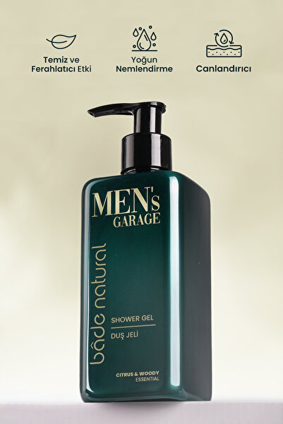 Bade Natural Men's Garage Duş Jeli Arındırıcı ve Canlandırıcı 300 ml