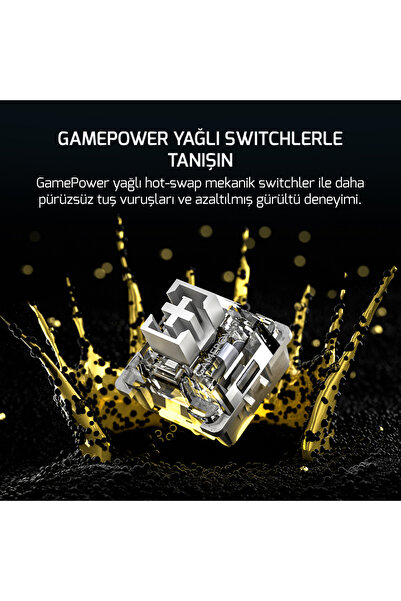 GamePower Gasket Pro X RGB Wireless/Bluetooth/Kablolu Mekanik  Yağlı Switch Gasket Gaming Klavye