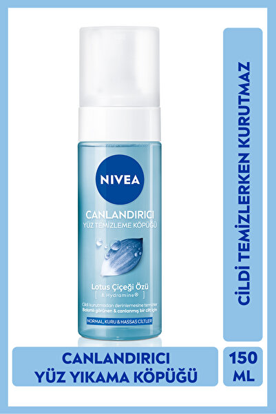 NIVEA Canlandırıcı Yüz Yıkama Köpüğü 150ml, Derinlemesine Temizleme, Nemlendirici, Normal Ciltler