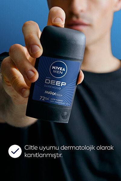 NIVEA MEN Erkek Stick Deodorant Deep Dimension 50ml, 72 Saat Ter Kokusuna Karşı Anti Perspirant Koruma
