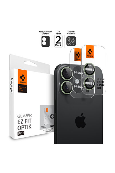 Spigen iPhone 17 / 16 Plus / 16 Camera Lens Glass Protector Easy Installation (2 Pieces) Green - Agl10128