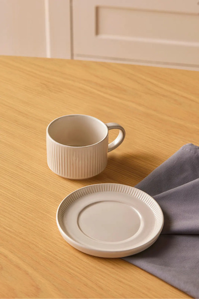 Karaca Massimo Kahve Fincanı ve Tabağı Krem 90 ml