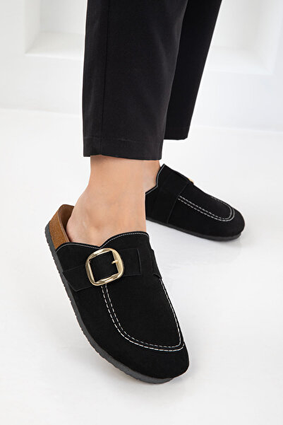 SOHO Black Suede Women's Slippers 20894