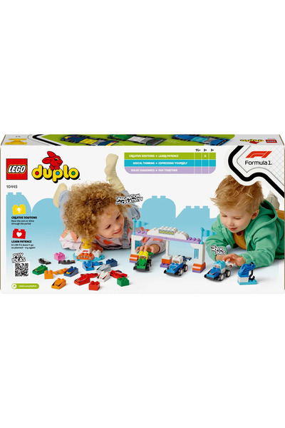 LEGO ® DUPLO® F1® Takımı Yarış Arabaları ve Sürücüler 10445 - 2+ Eğitici Oyuncak Yapım Seti (70Pr)