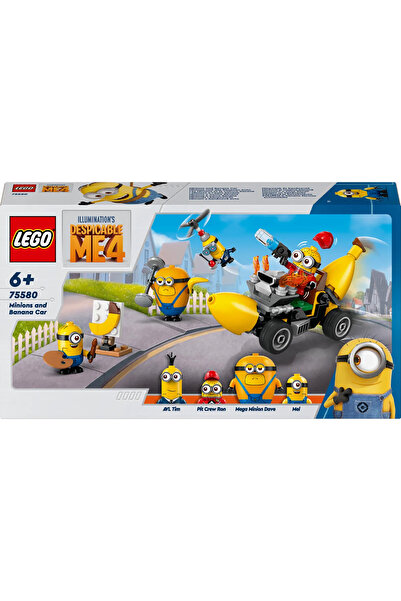 LEGO ® Despicable Me 4 Minyonlar ve Muz Araba 75580 – 6+ Çocuklar için Yaratıcı Oyuncak Yapım Seti (136P)