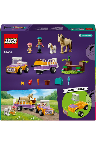 LEGO ® Friends At ve Midilli Römorku 42634 - 4+ Çocuklar için Yaratıcı Oyuncak Yapım Seti (105P)