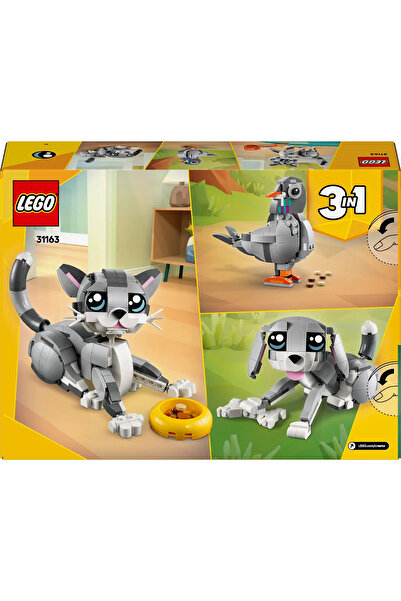 LEGO ® Creator 3’ü 1 Arada Oyunbaz Kedi 31163 - 8+ Çocuklar için Yaratıcı Oyuncak Yapım Seti (407P)