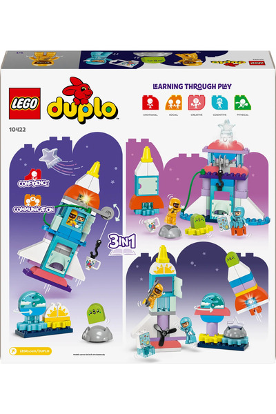 LEGO ® DUPLO® 3’ü 1 Arada Uzay Mekiği Macerası 10422 - 3+ Eğitici Oyuncak Yapım Seti (58Parça)