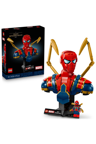 LEGO ® ǀ Marvel Iron Örümcek Adam Büstü 76326 - Yetişkinler için Koleksiyonluk Model Yapım Seti (379P)