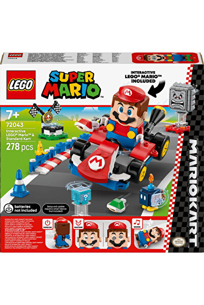 LEGO ® Super Mario Mario Kart – İnteraktif LEGO Mario ve Standard Kart 72043 - 7+ Oyuncak Seti (278P)