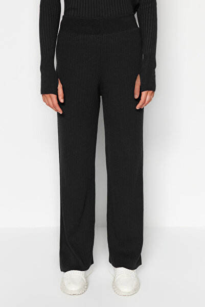 Trendyol Collection Anthracite Stone Basic Finger Detailed Knitwear Bottom-Top Set Twoaw24Au00032