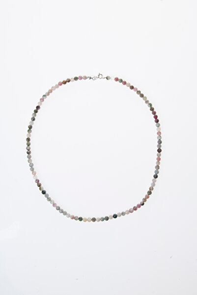 OSMANLI DOĞAL TAŞ Renkli Turmalin 3-4mm Doğal Taş Dizi Kolye