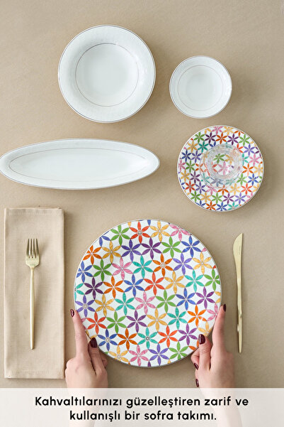 Karaca Fine Pearl Confetti 26 Parça 6 Kişilik Kahvaltı Takımı Gold