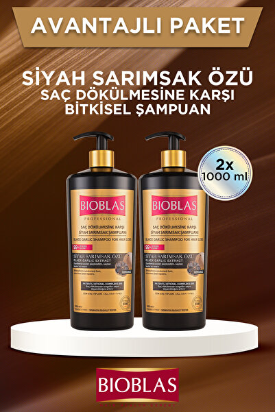 Bioblas Professional Şampuan 1000 Ml Siyah Sarımsak X 2 Adet