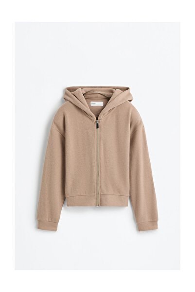 LEFTIES Dětská pletená bunda s kapucí a zipem