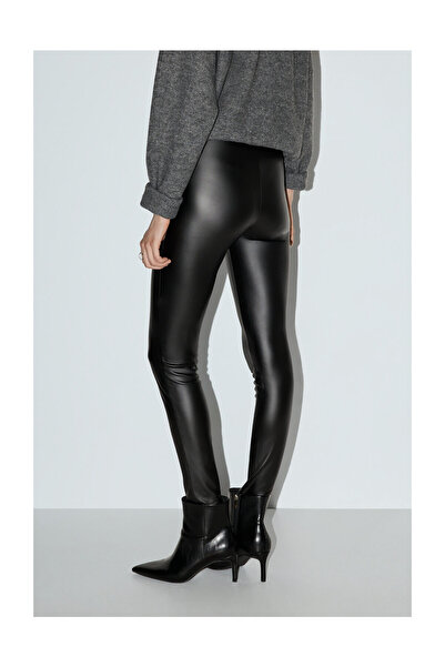 LEFTIES Γυναικείες κολάν με εφέ δέρματος