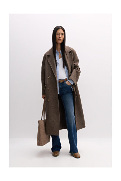 LEFTIES Dámský dlouhý kabát ze syntetické vlny