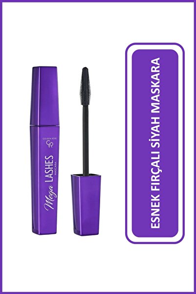 Golden Rose Mega Lashes Mascara Çift Taraflı Esnek Fırçalı Yoğun Siyah Maskar...