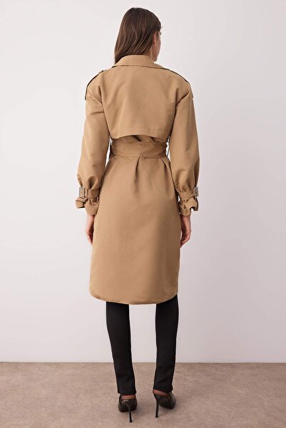 Trendyol Collection Μινκ Διπλό Μακρύ Παλτό Oversize TWOAW26TR00010