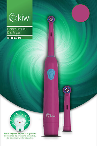 Kiwi Ktb-6019 Döner Başlıklı Plak Giderici Pilli Diş Fırçası Bordo
