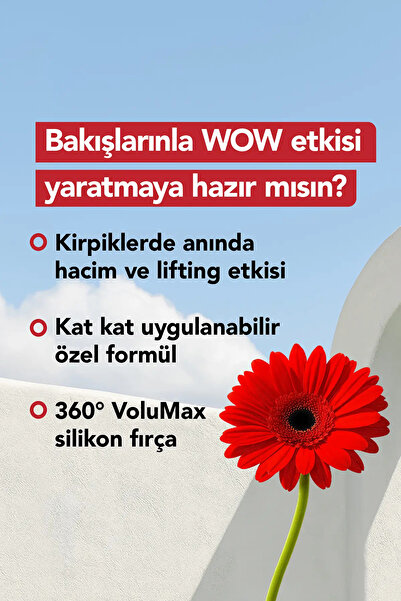 Flormar Volume Up Mascara Yoğun Hacim ve Lifting Etkili Kat Kat Uygulanabilir Maskara