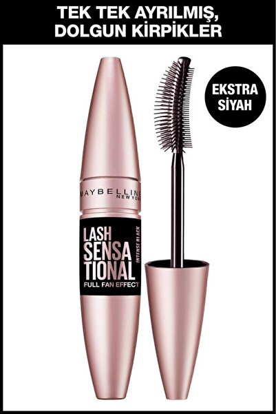 Maybelline New York Lash Sensational Yelpaze Etkili Siyah Maskara & Mini Lash Sensational Maskara