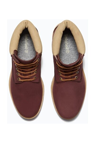 Timberland Prémium 6 hüvelykes fűzős vízálló bakancs, burgundi nubuk bőr
